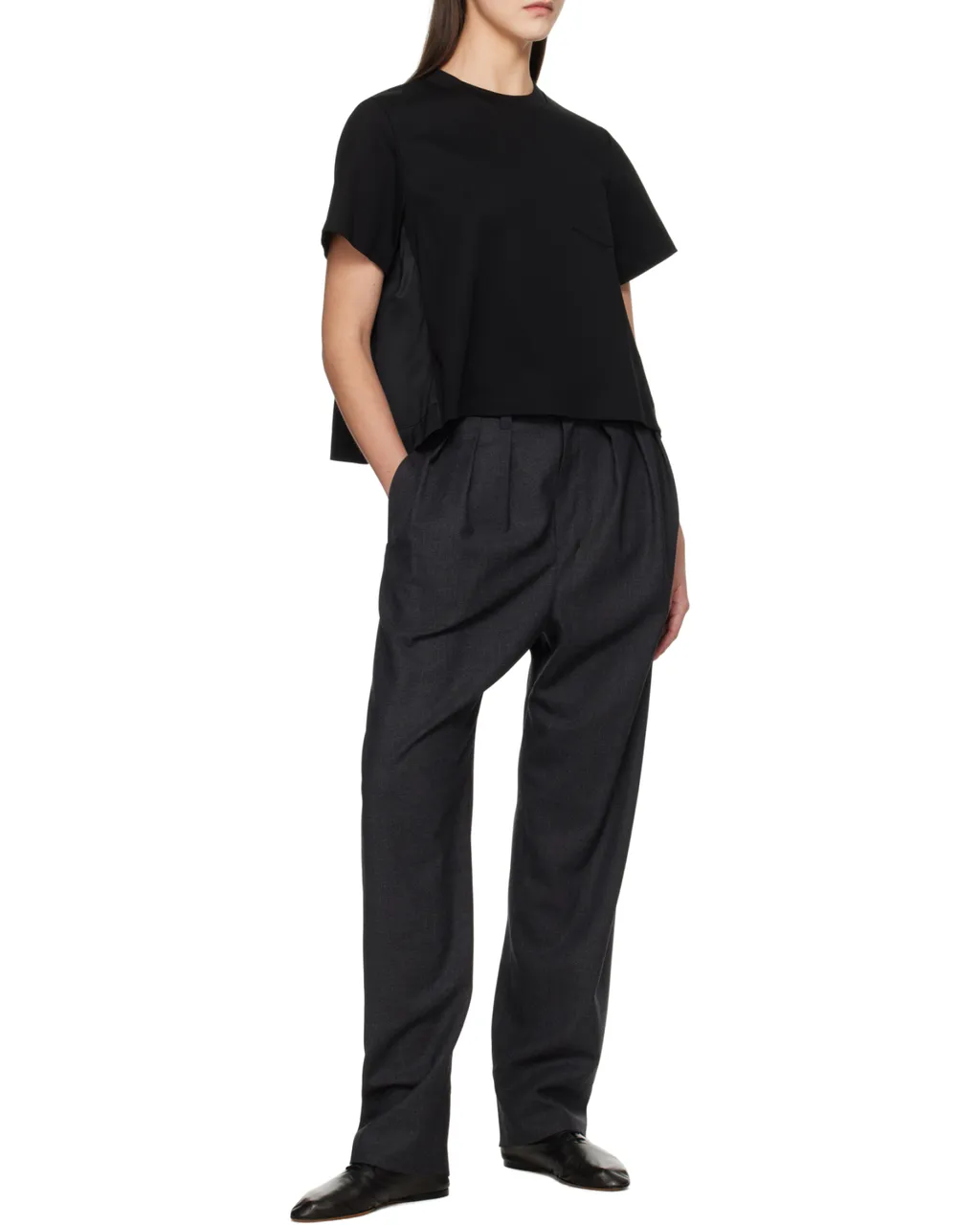 Short Sleeved Panelled Crewneck T-Shirt