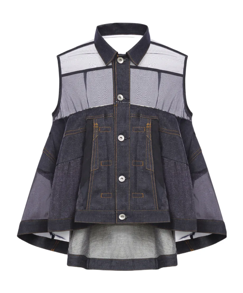 Semi-Sheer Panelled Vest