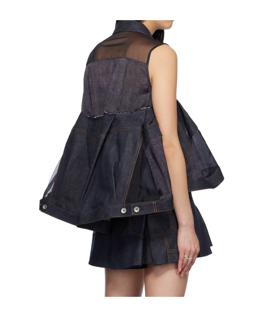 Semi-Sheer Panelled Vest