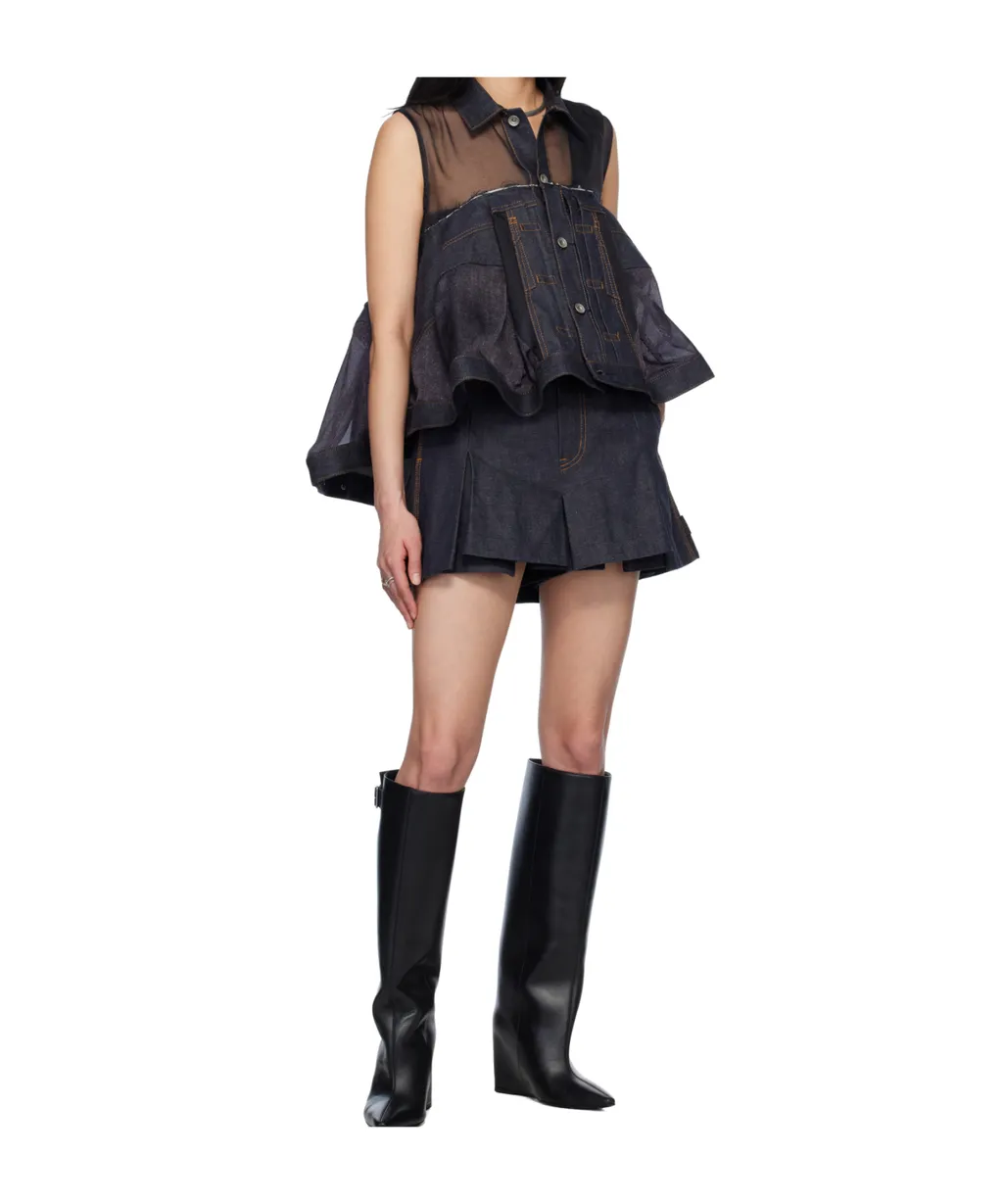 Semi-Sheer Panelled Vest