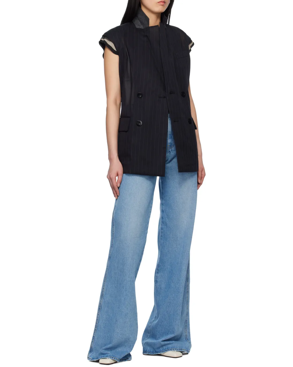 Storm Flap Pinstriped Waistcoat