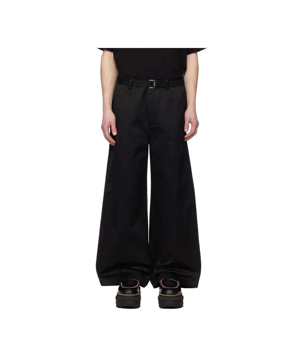 Twill Wide-Leg Trousers