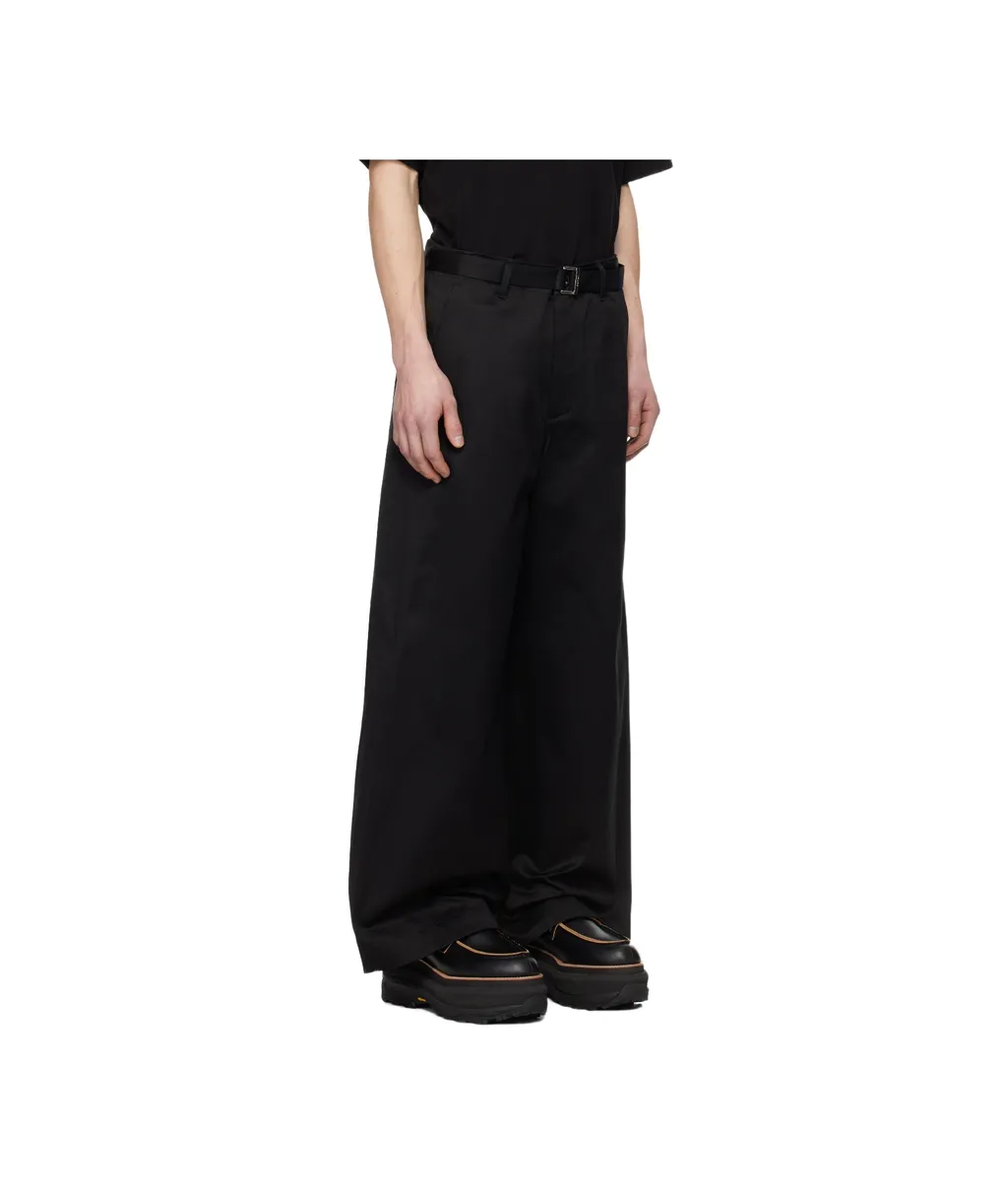 Twill Wide-Leg Trousers