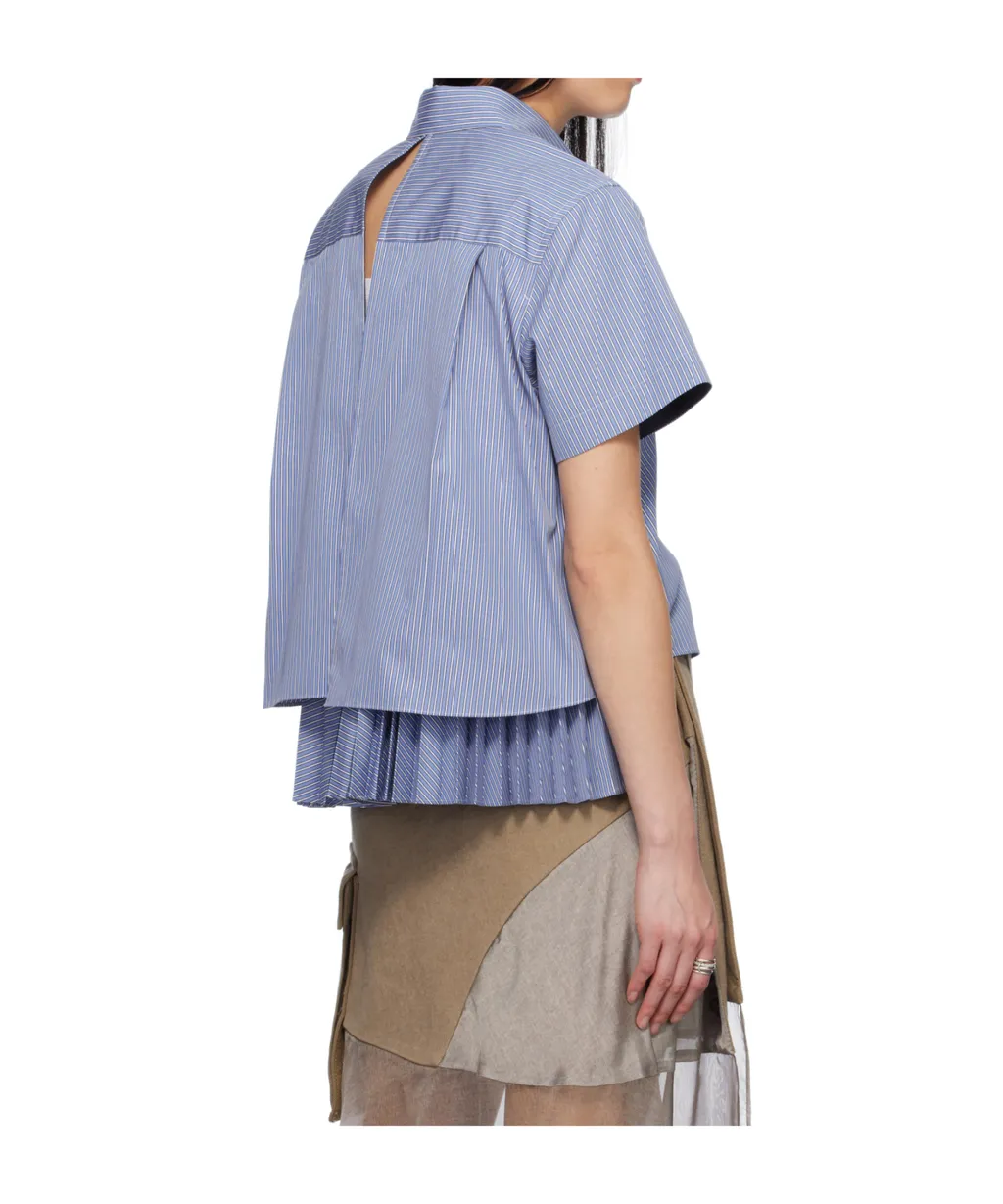 Striped Pleated Detail Shirt