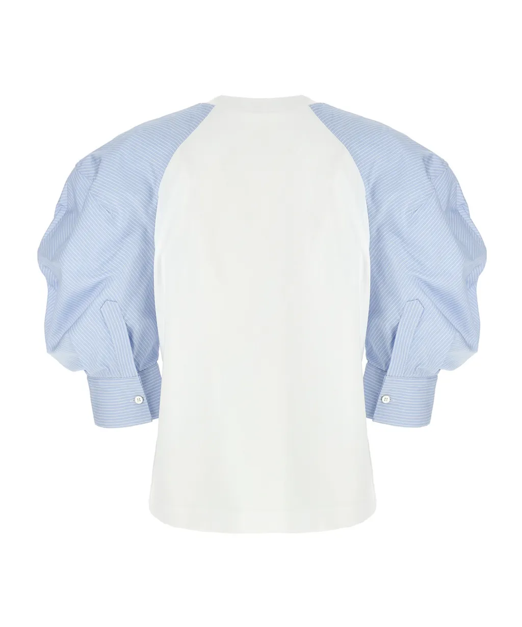 Puff-Sleeved Crew Neck T-Shirt