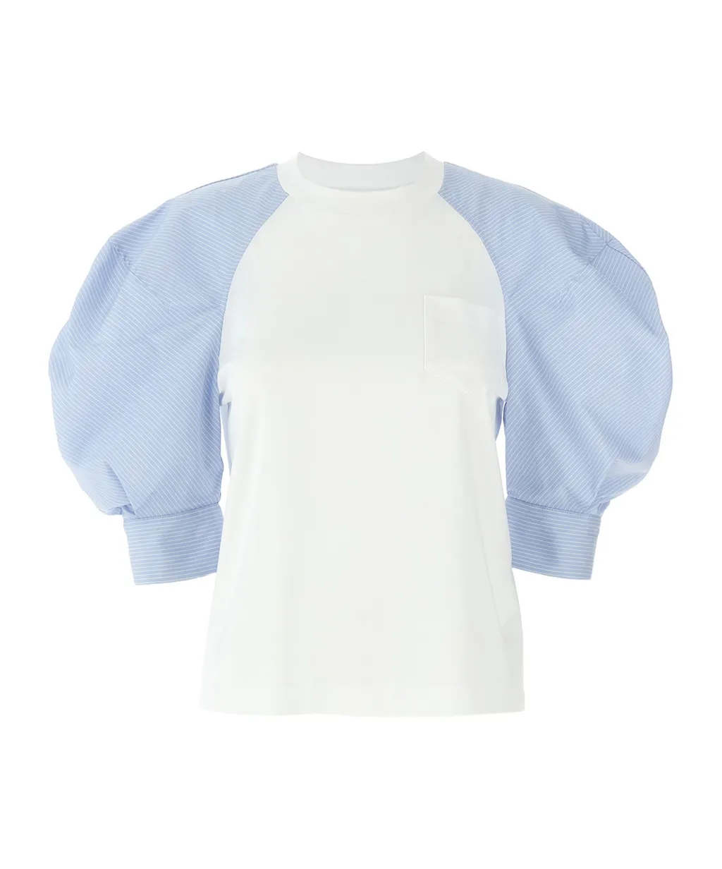 Puff-Sleeved Crew Neck T-Shirt