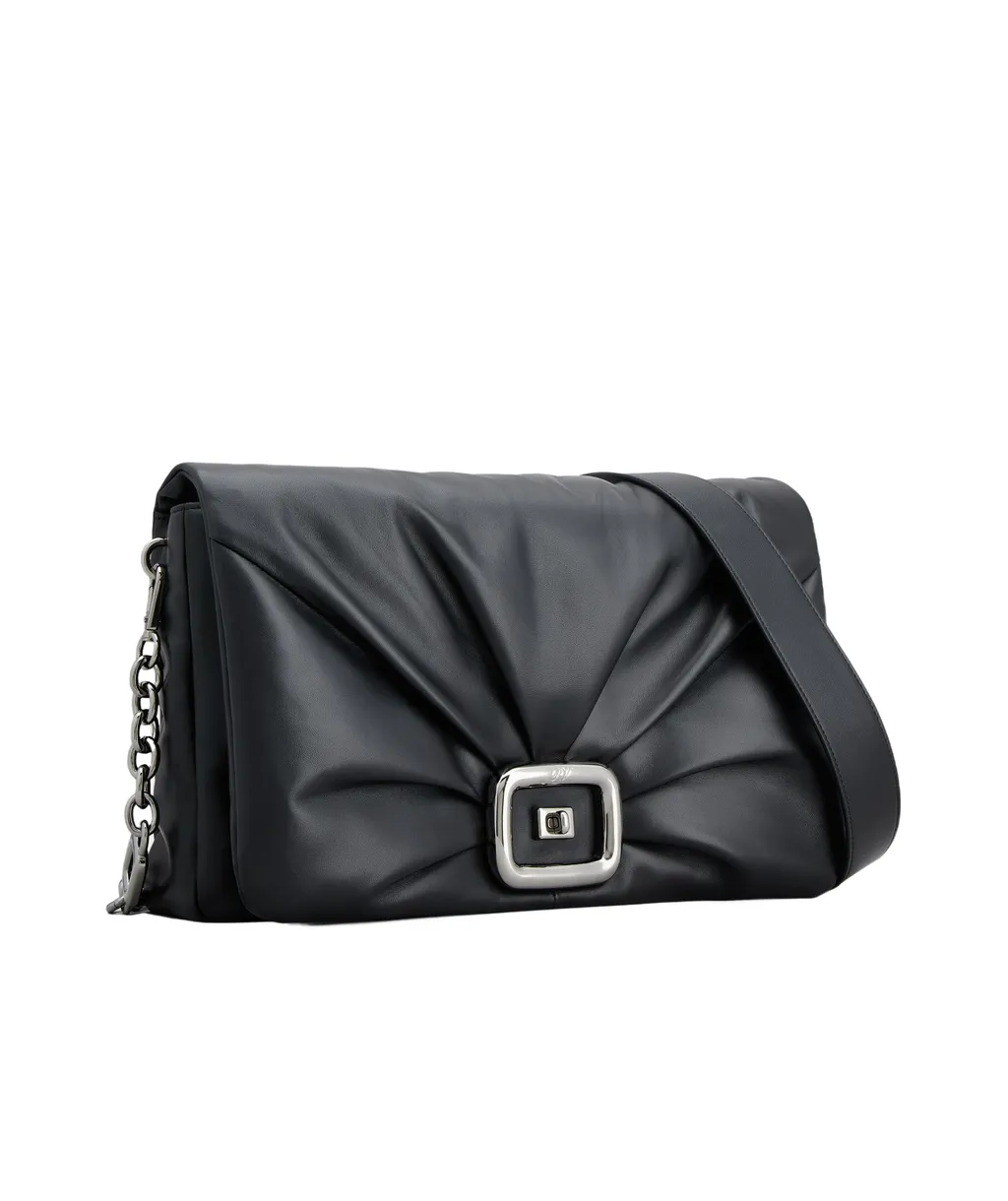 Viv Choc Chain-Linked Large Shoulder Bag