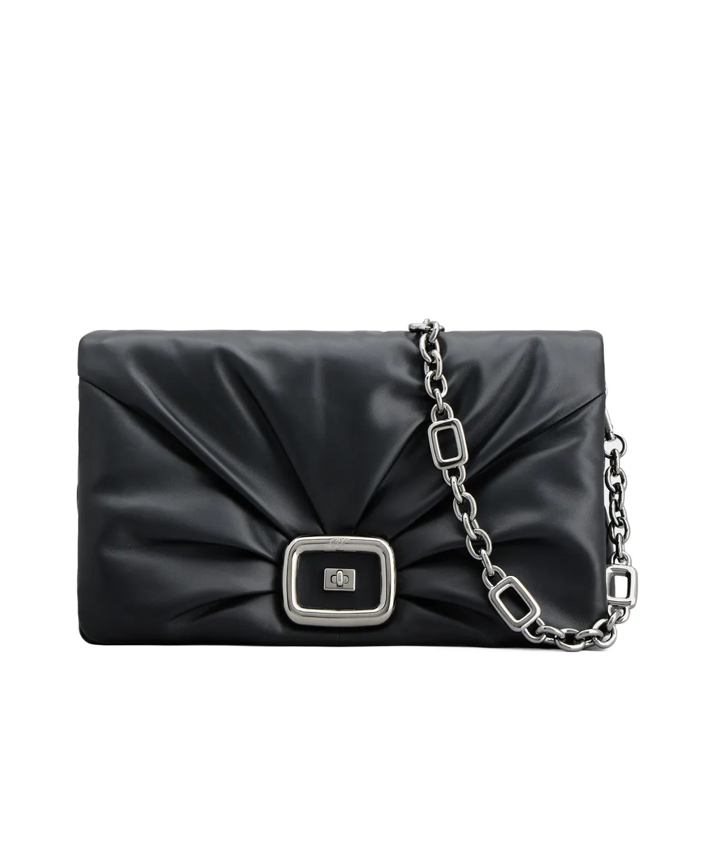 Viv Choc Chain-Linked Large Shoulder Bag