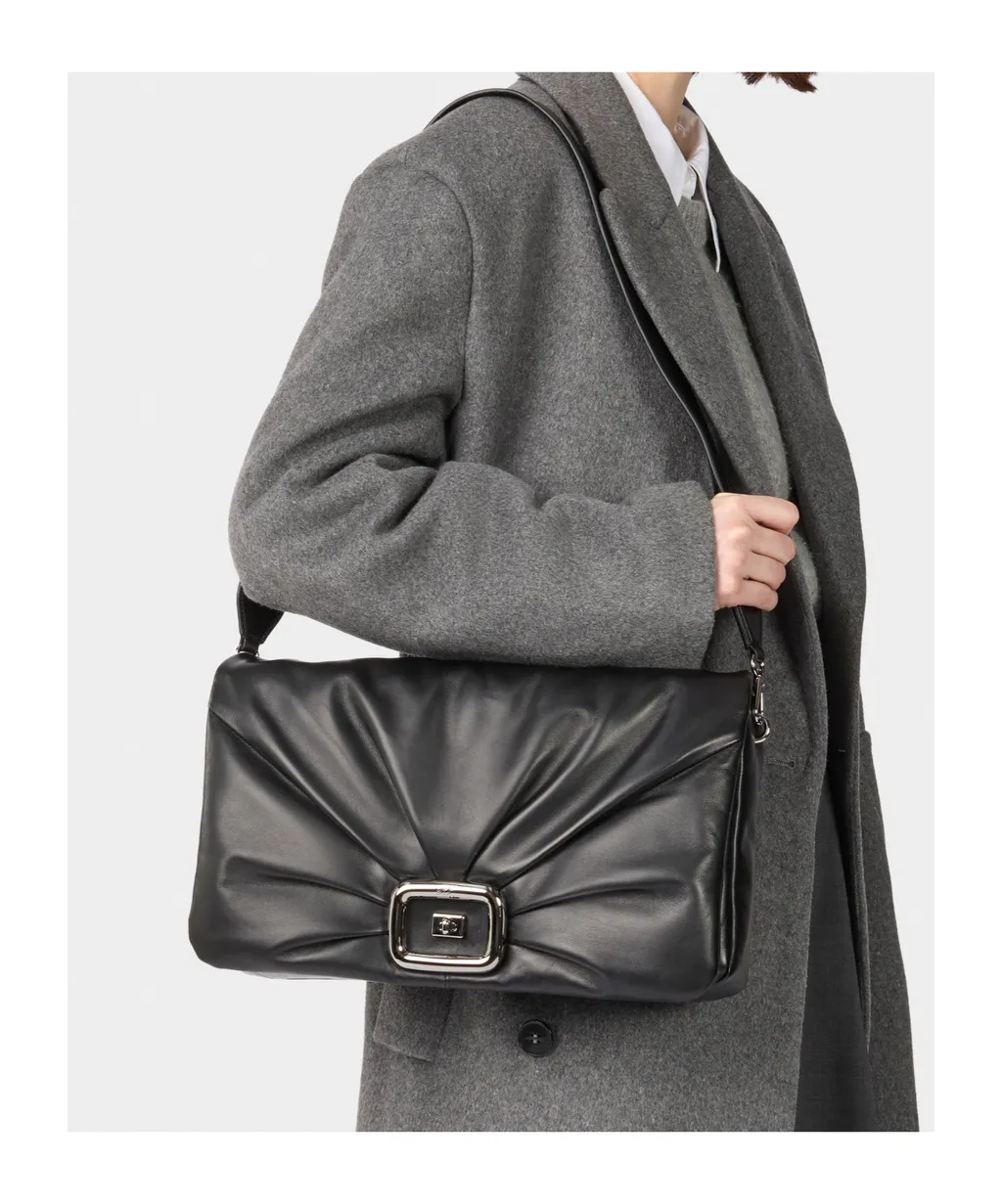 Viv Choc Chain-Linked Large Shoulder Bag
