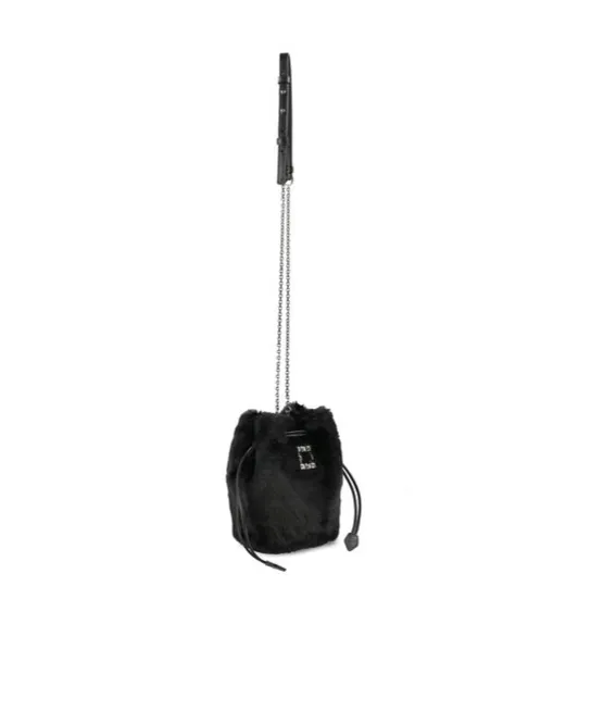 Buckle Embellished Drawstring Bucket Bag