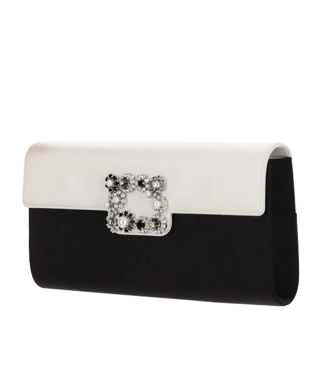 Flower Strass Envelope Clutch Bag