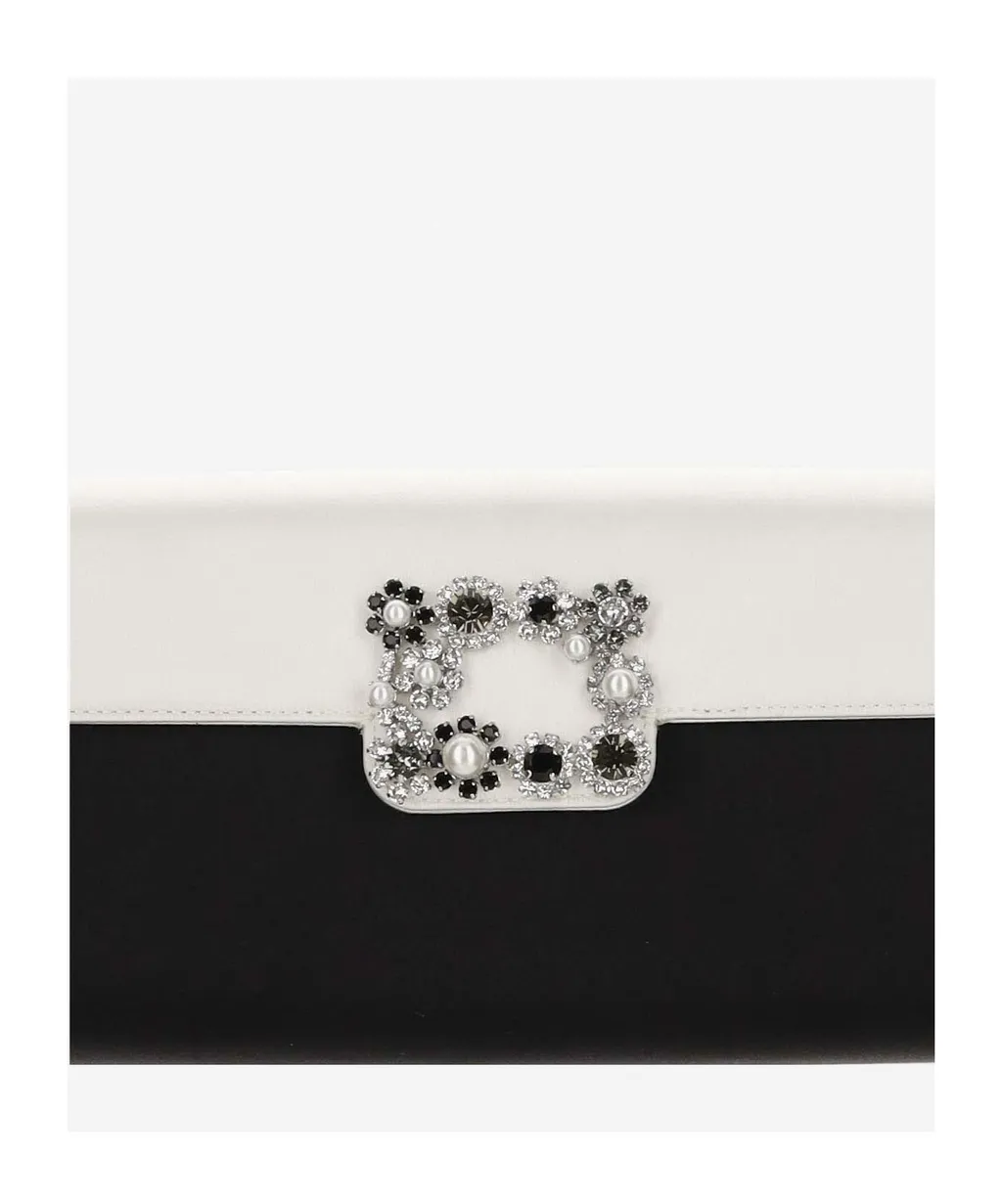 Flower Strass Envelope Clutch Bag