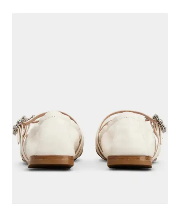 Strap Buckle Embellished Ballet Flats