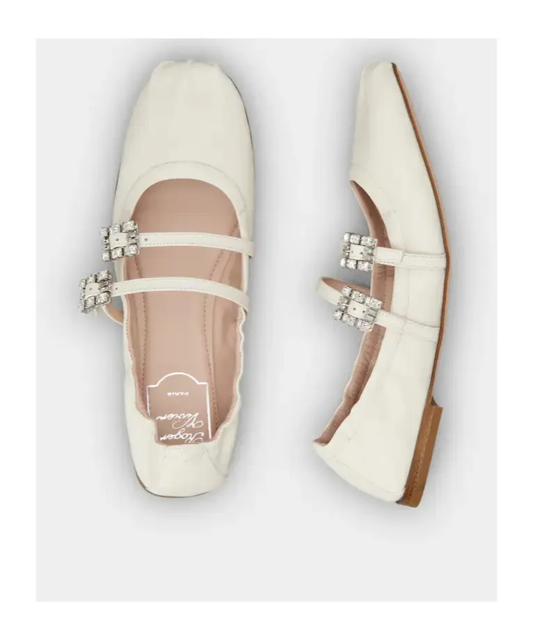 Strap Buckle Embellished Ballet Flats