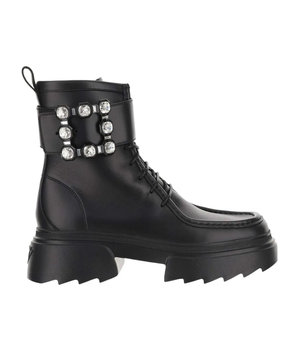 Embellished Lace-Up Boots