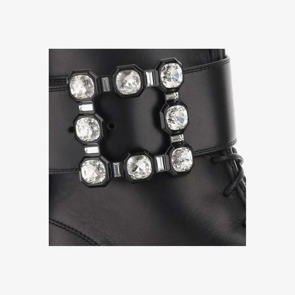 Embellished Lace-Up Boots