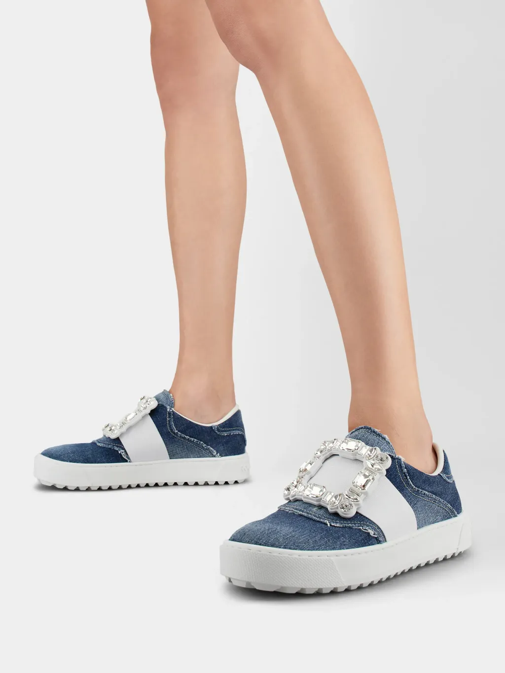 Very Vivier Strass Buckle Sneakers