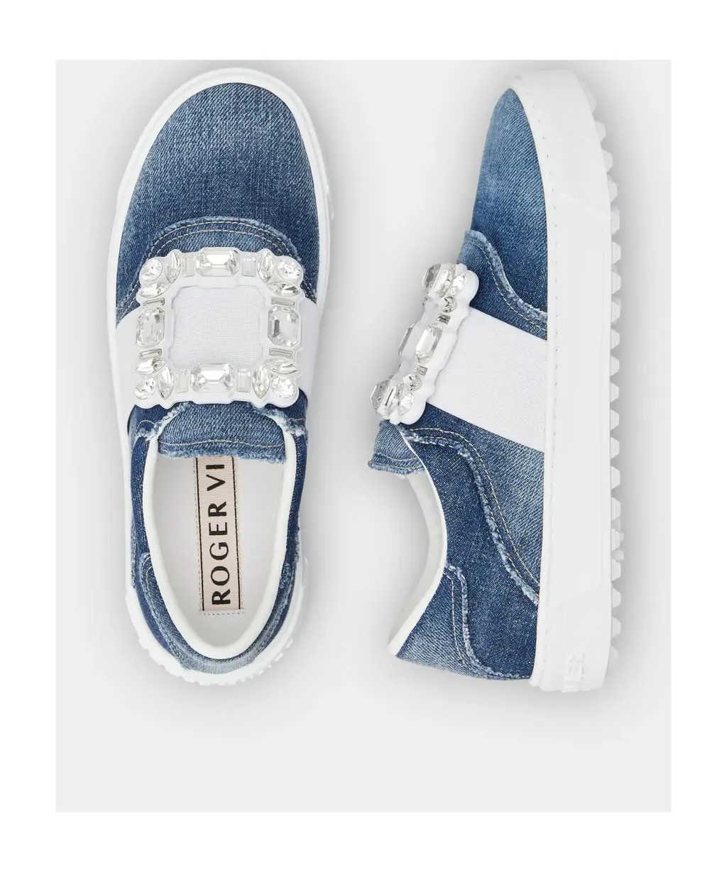 Very Vivier Strass Buckle Sneakers
