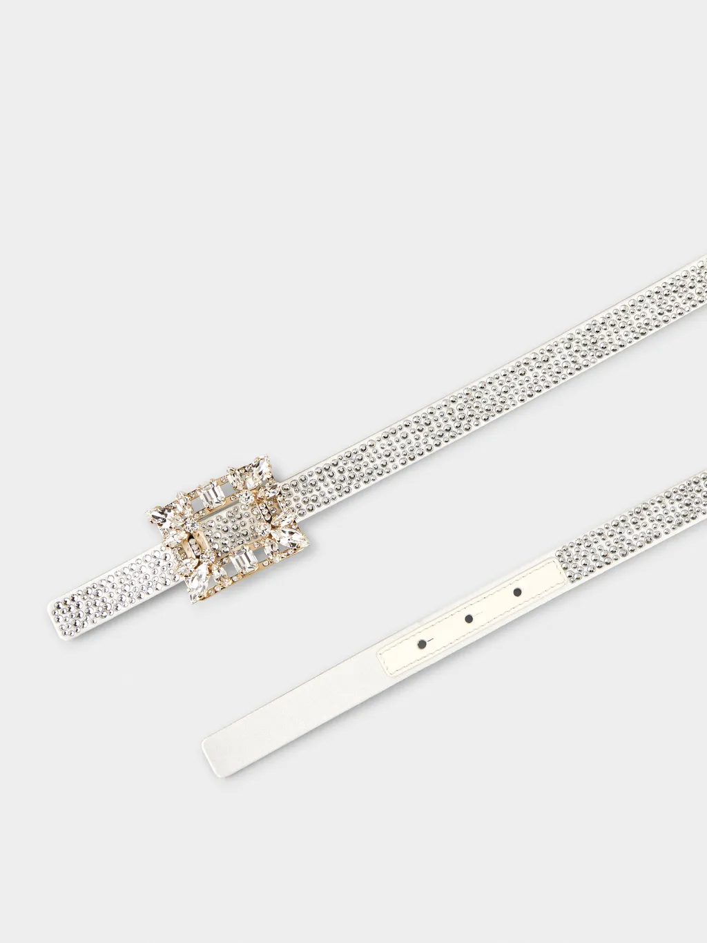 Broche Vivier Buckle Hotfix Belt In Satin