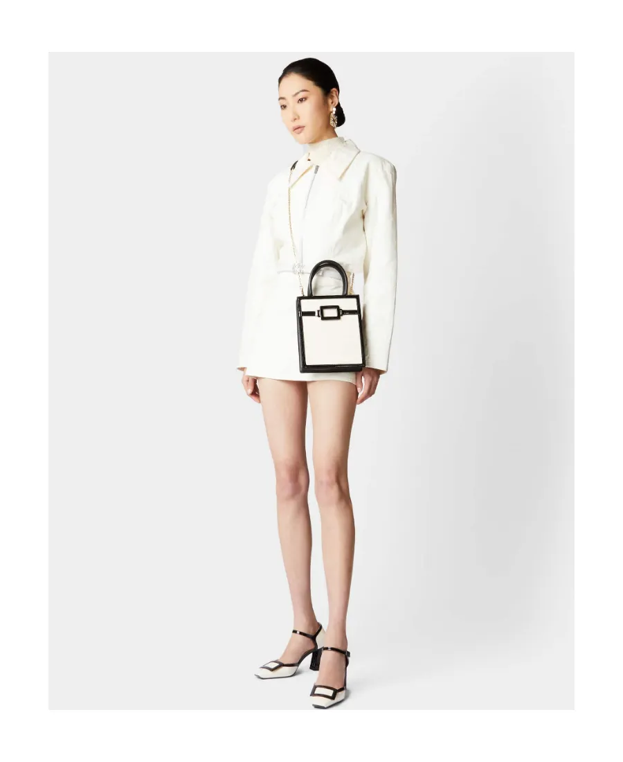 Belle Vivier Voyage Lacquered Buckle Mini Tote Bag