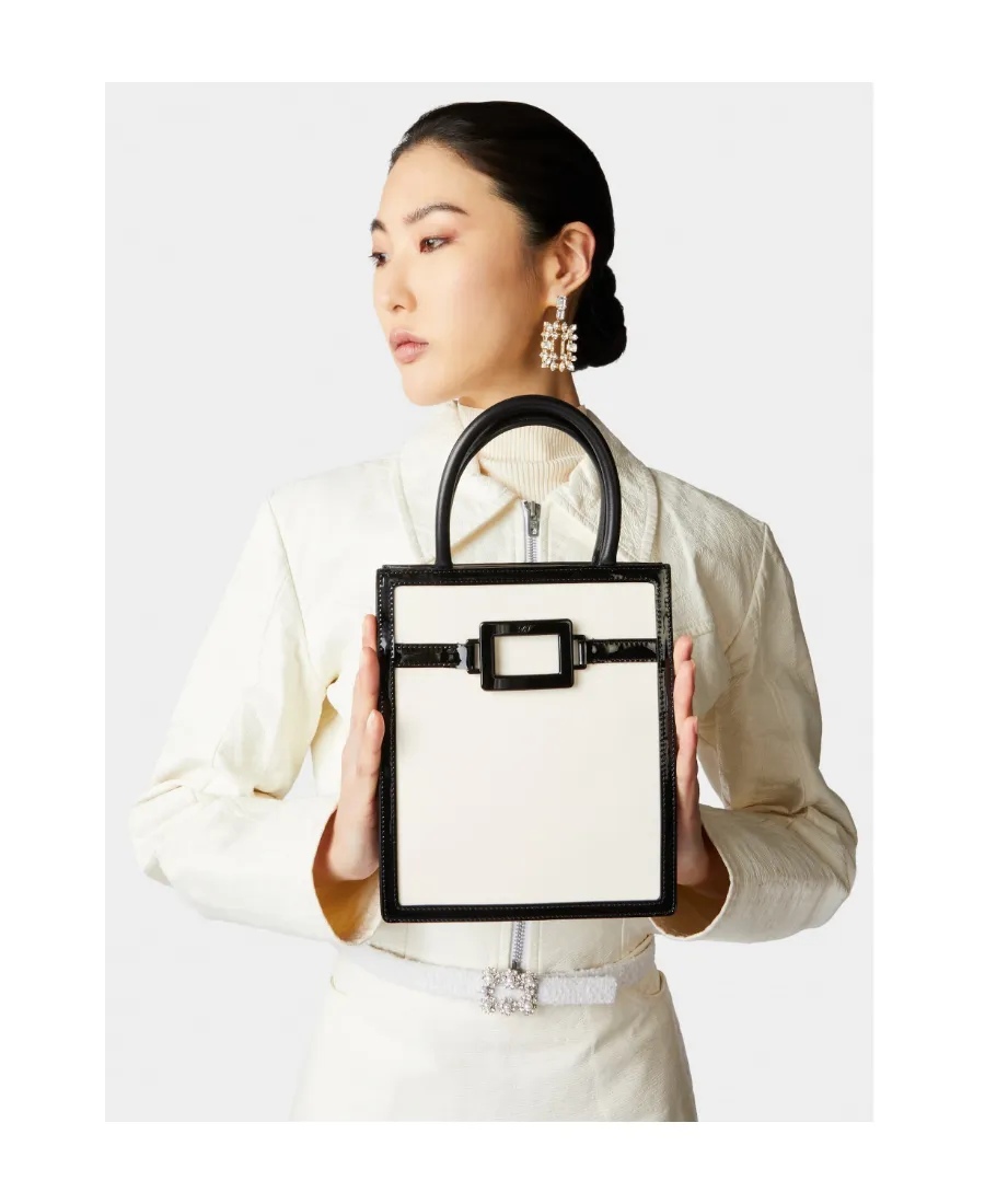 Belle Vivier Voyage Lacquered Buckle Mini Tote Bag