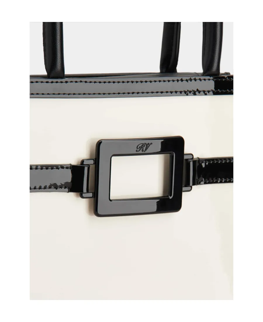 Belle Vivier Voyage Lacquered Buckle Mini Tote Bag