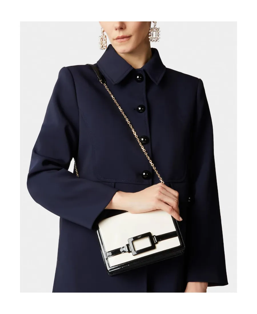 Belle Vivier Voyage Lacquered Buckle Clutch Bag