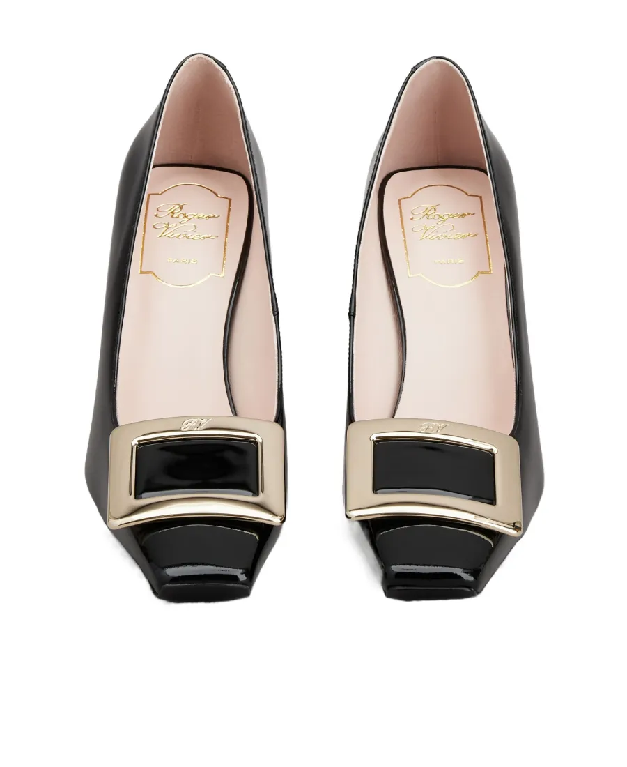 Logo Engraved Block Heel Pumps