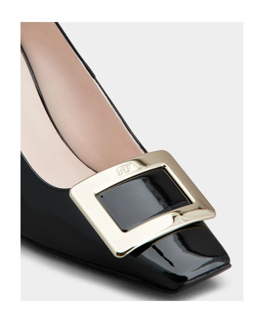 Logo Engraved Block Heel Pumps