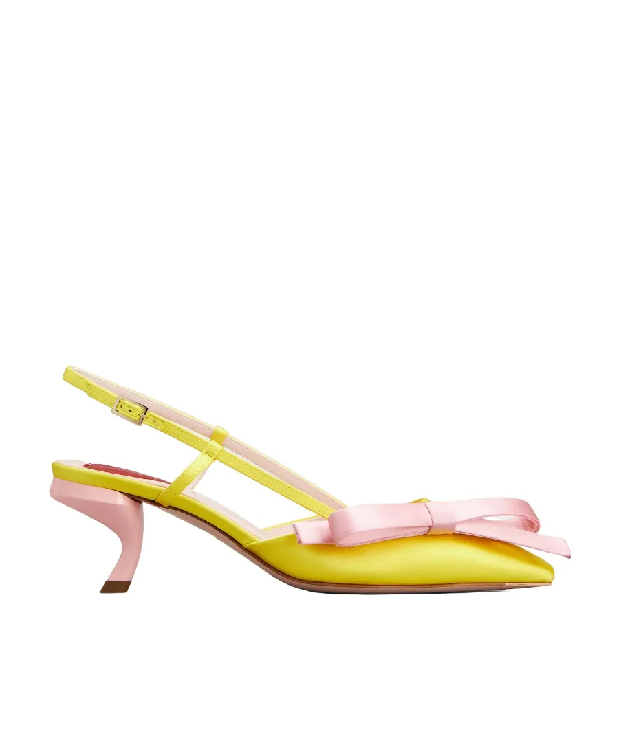 Virgule Bow Slingback Pumps