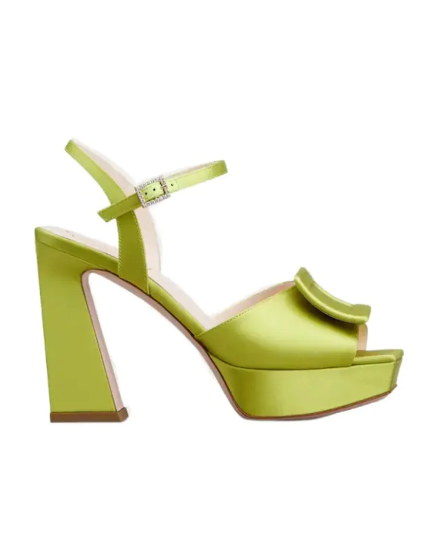 Covered Buckle Platform Sandals