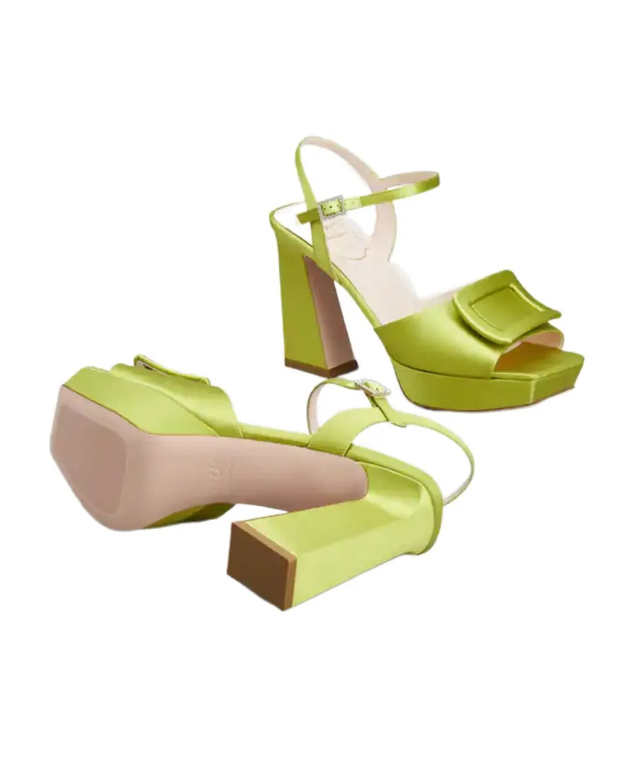 Covered Buckle Platform Sandals