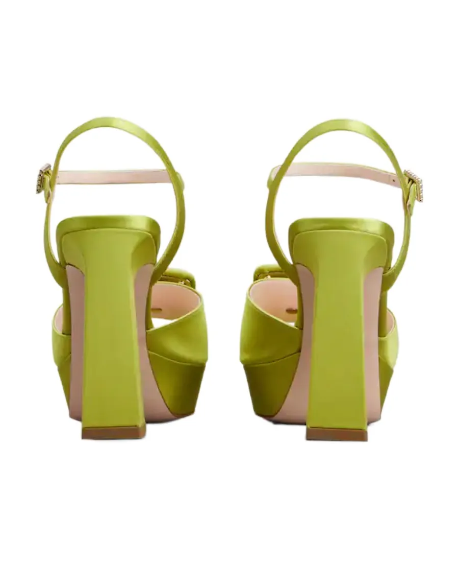 Covered Buckle Platform Sandals