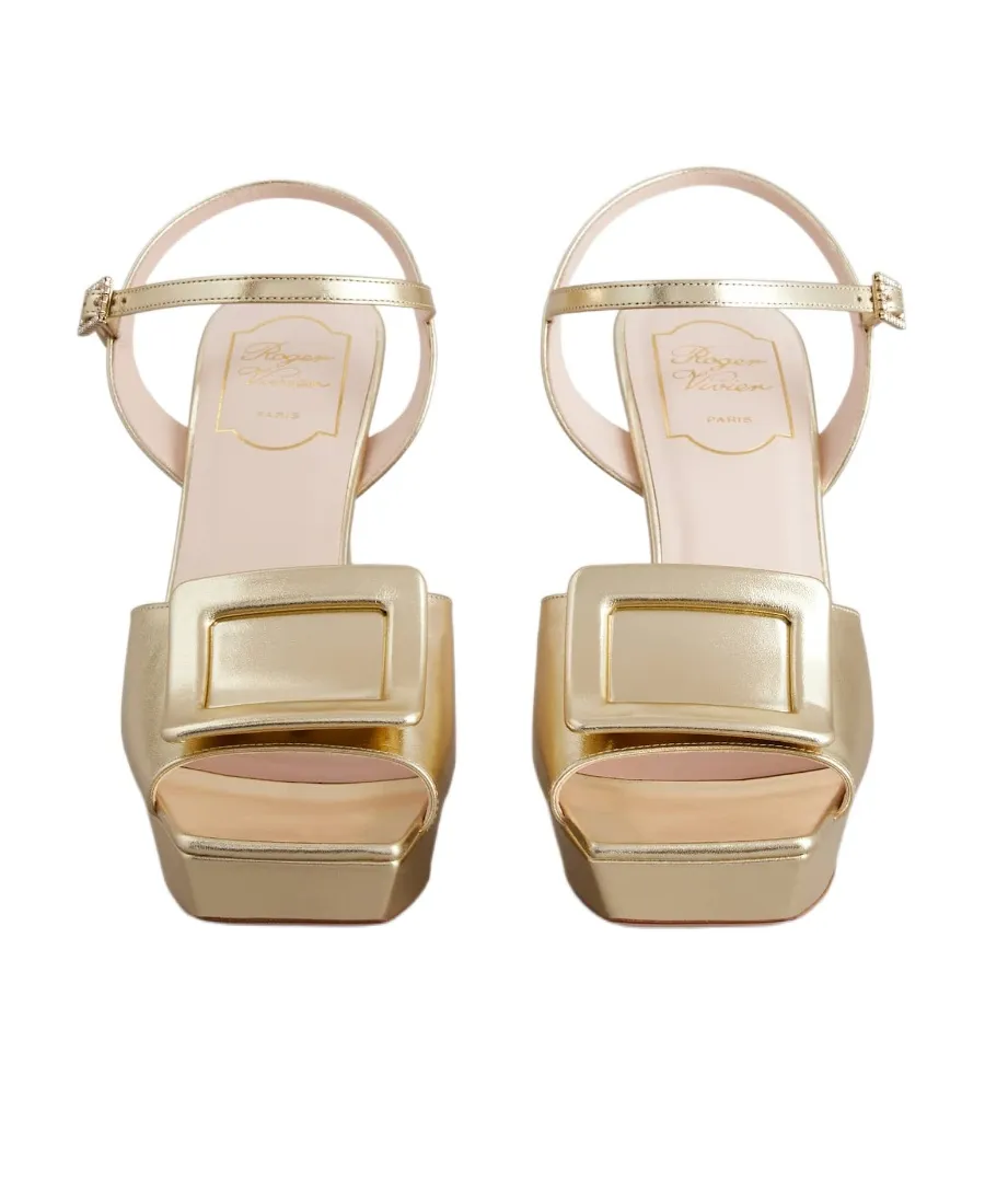 Covered Buckle Platform Sandals