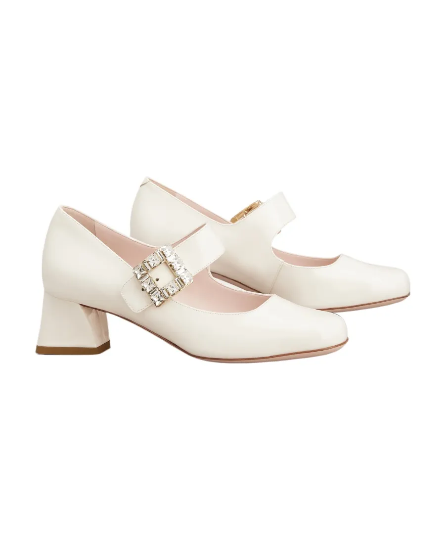TrÈS Vivier Rhinestone Buckle Babies Pumps