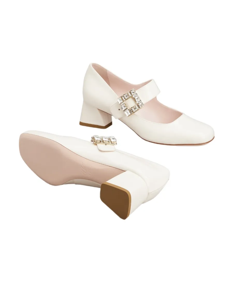 TrÈS Vivier Rhinestone Buckle Babies Pumps
