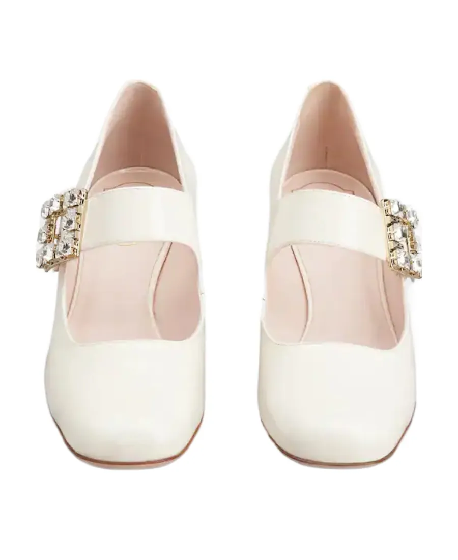 TrÈS Vivier Rhinestone Buckle Babies Pumps