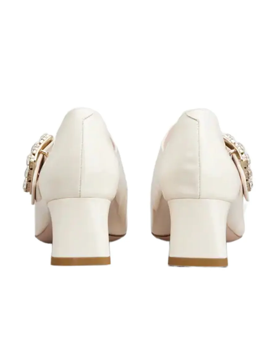 TrÈS Vivier Rhinestone Buckle Babies Pumps