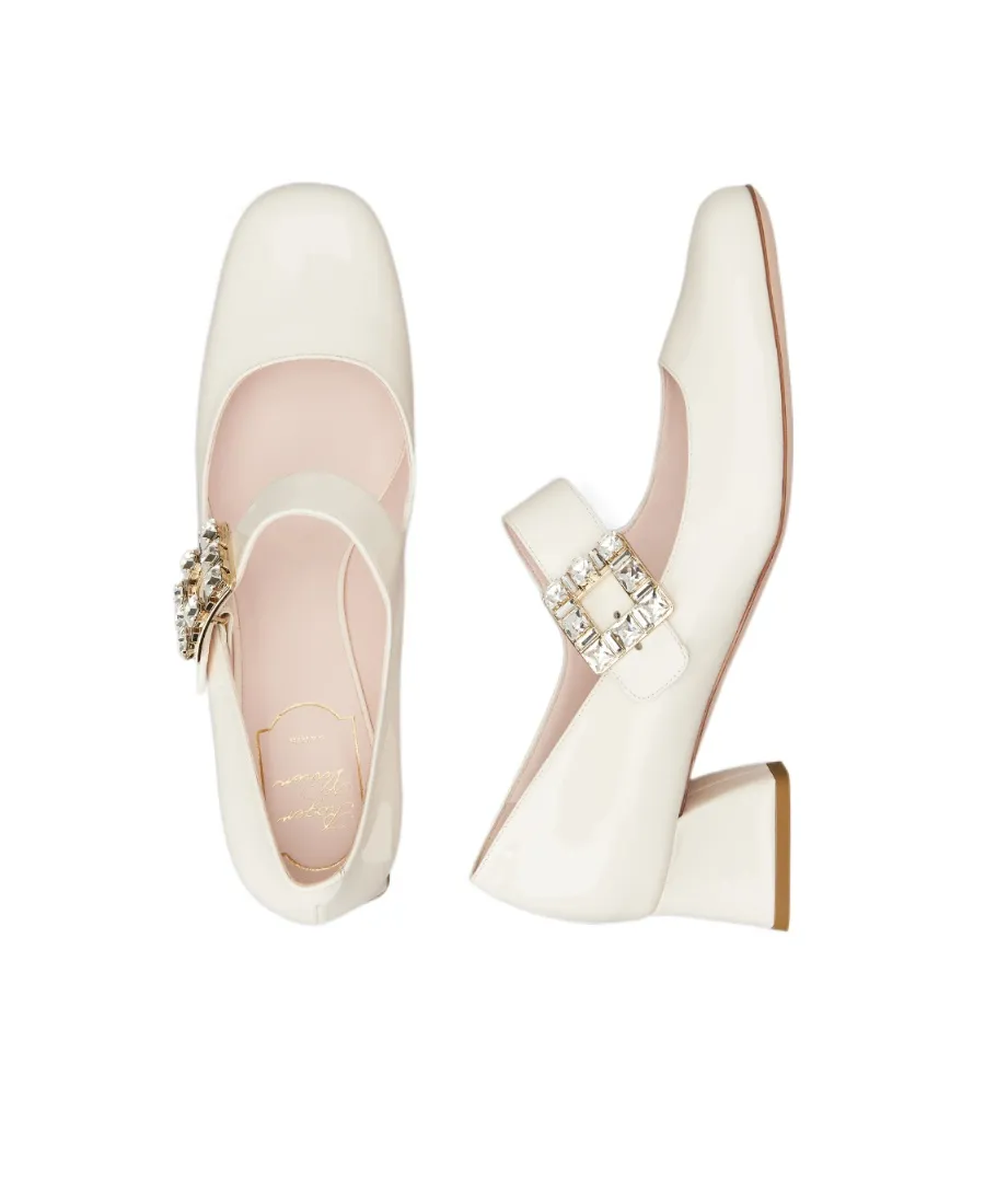 TrÈS Vivier Rhinestone Buckle Babies Pumps