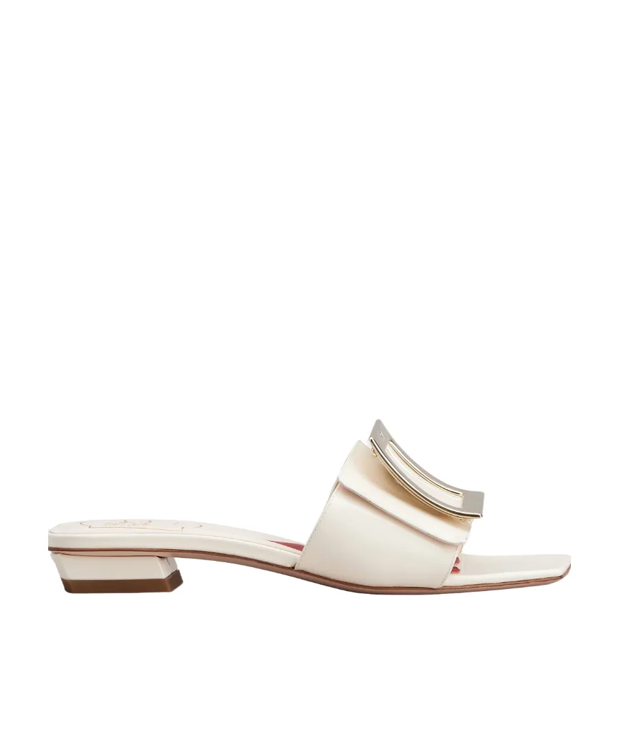 Belle Vivier Metal Buckle Mules