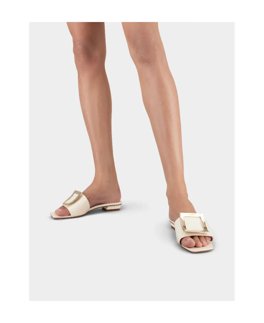 Belle Vivier Metal Buckle Mules