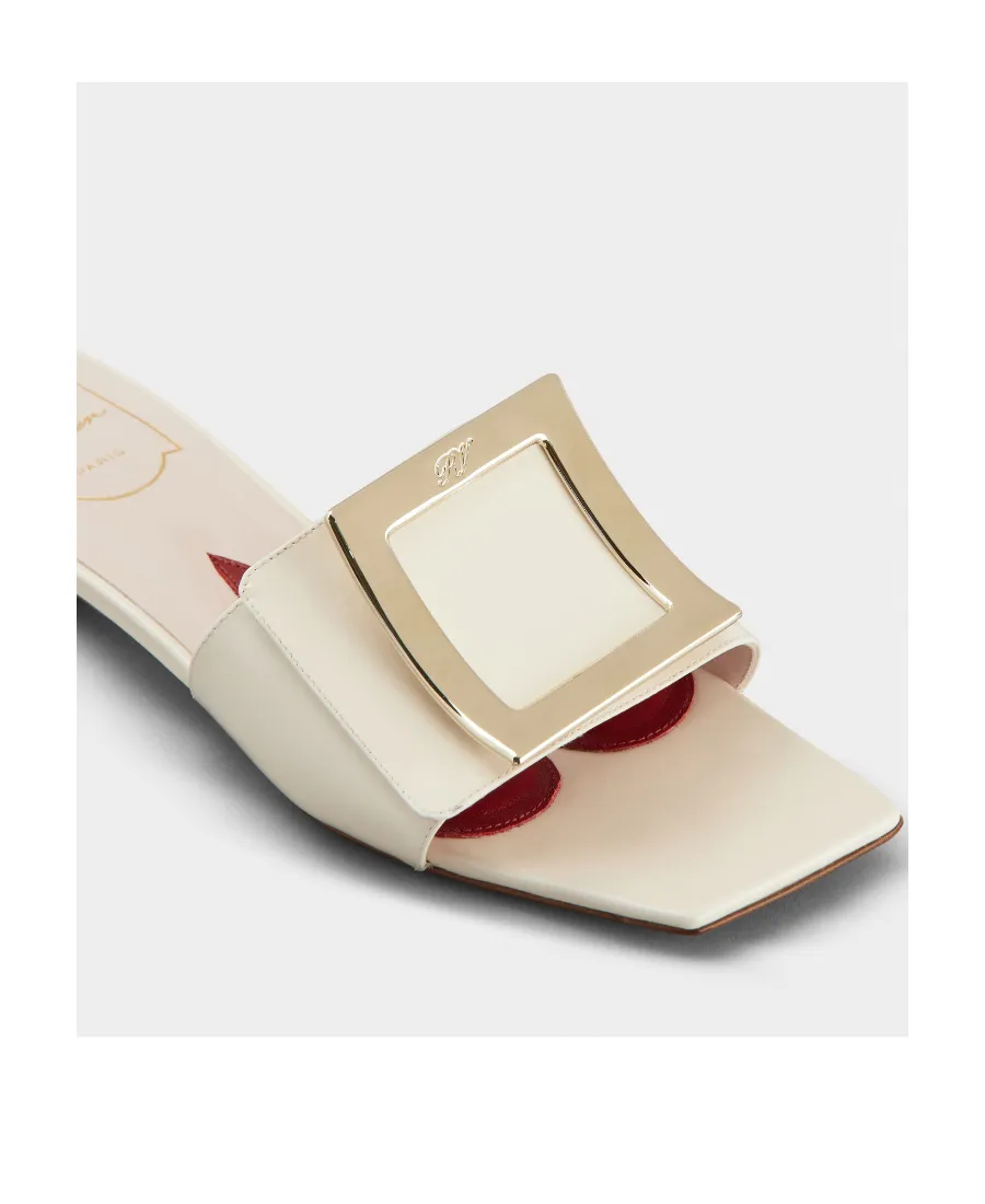 Belle Vivier Metal Buckle Mules