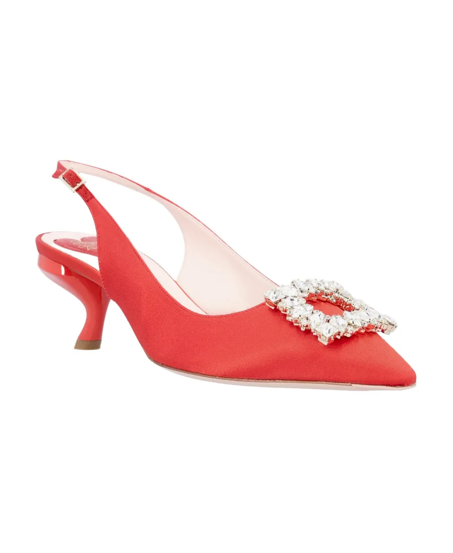 Virgule Buckle Slingback Pumps