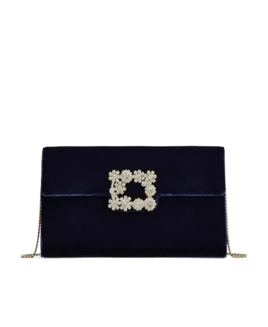 Flower Strass Buckle Clutch Bag