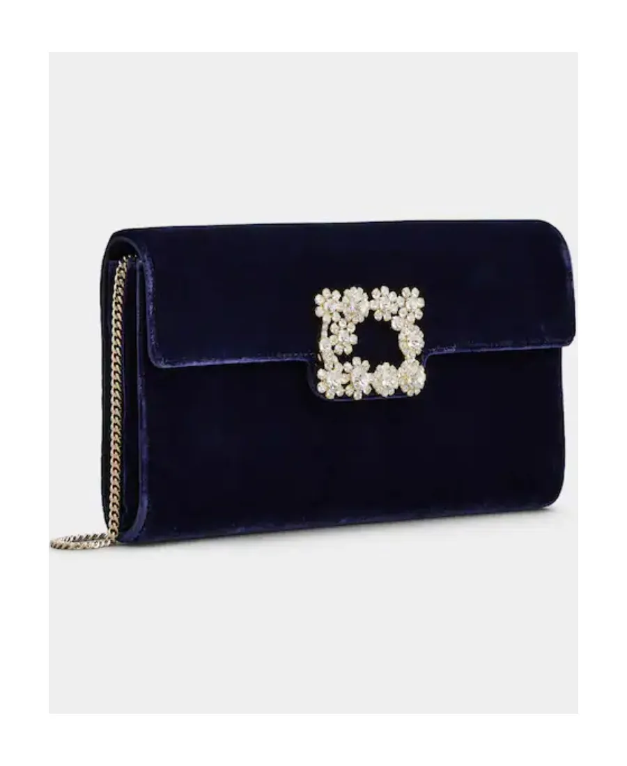 Flower Strass Buckle Clutch Bag