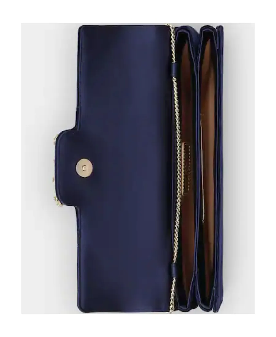 Flower Strass Buckle Clutch Bag
