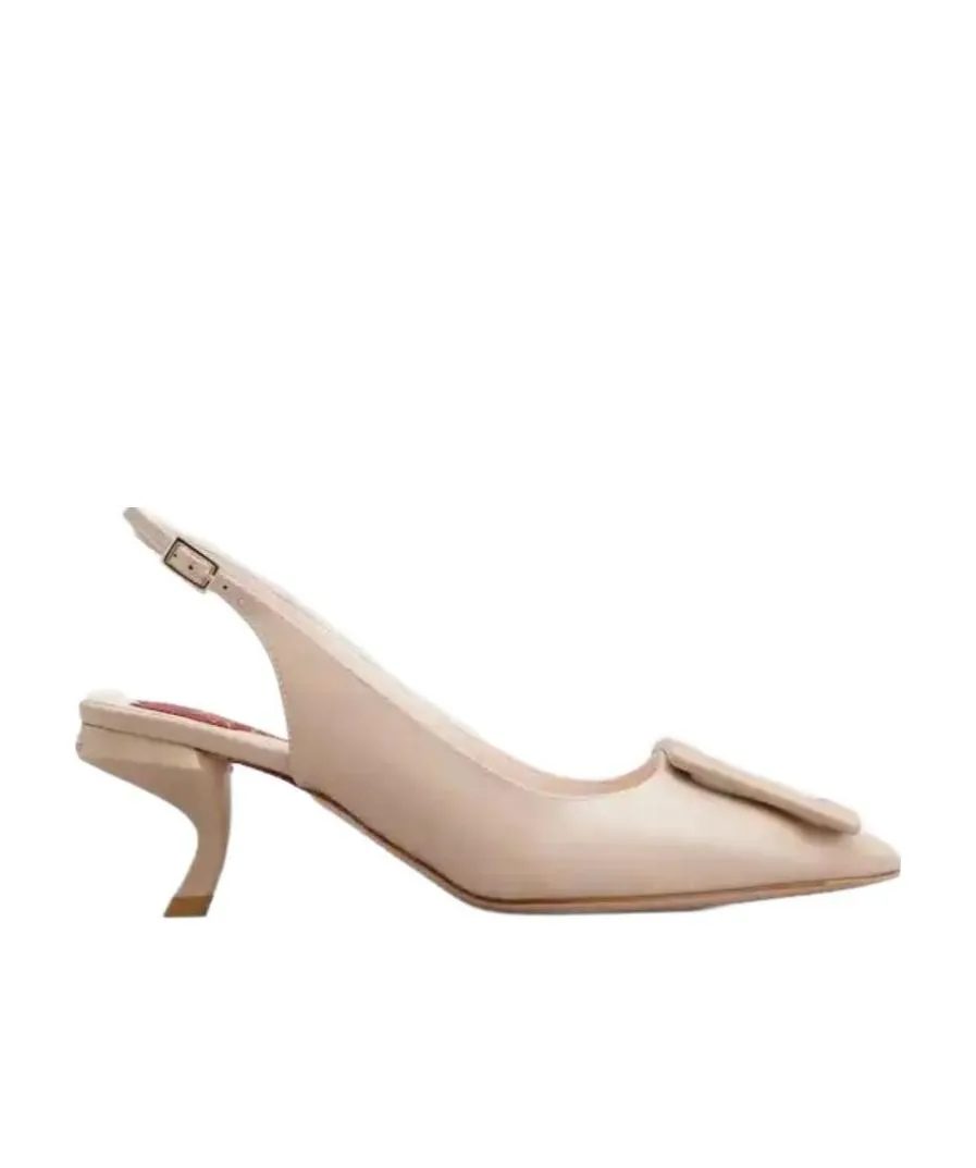 Virgule Lacquered Buckle Slingback Pumps