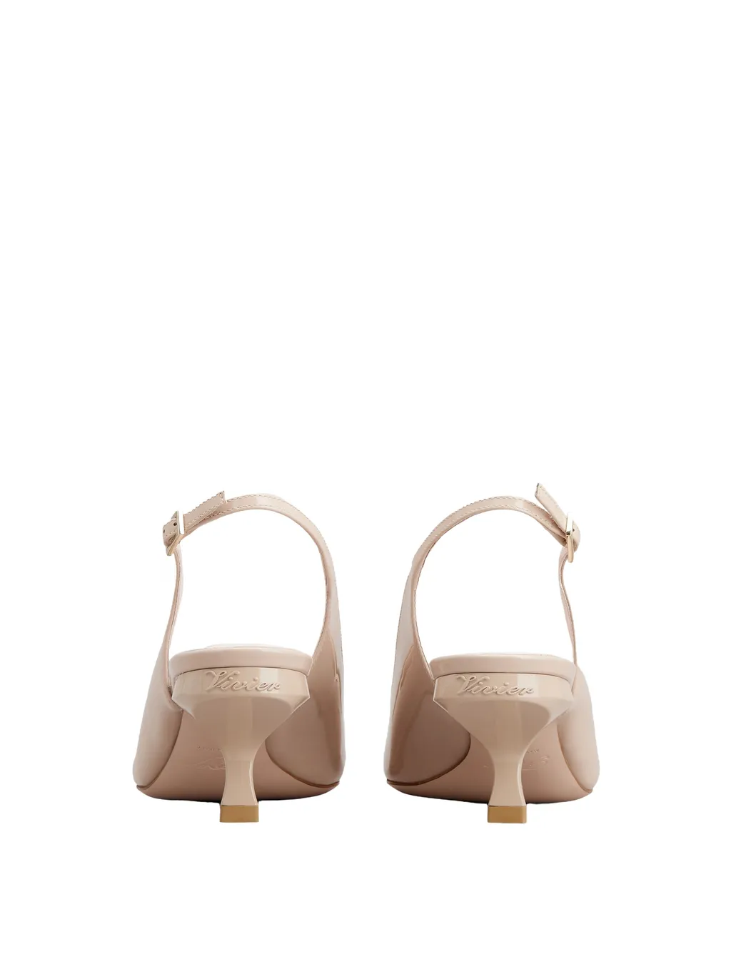Virgule Lacquered Buckle Slingback Pumps