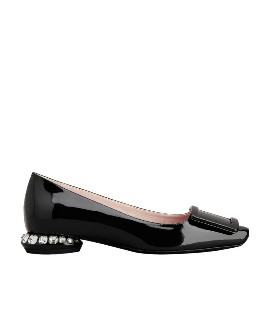 Strass Heel Covered Buckle Ballerinas