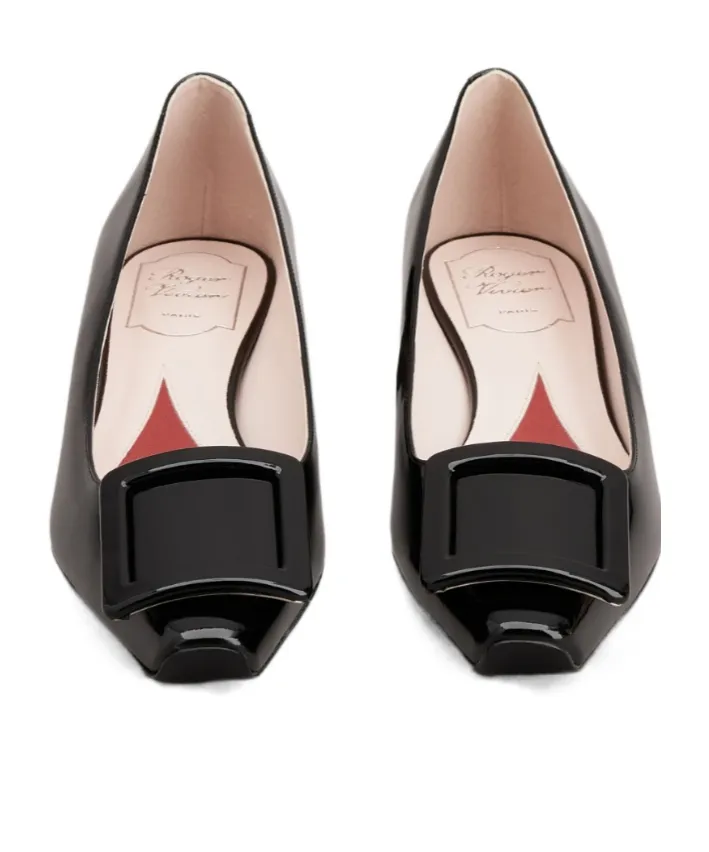 Strass Heel Covered Buckle Ballerinas